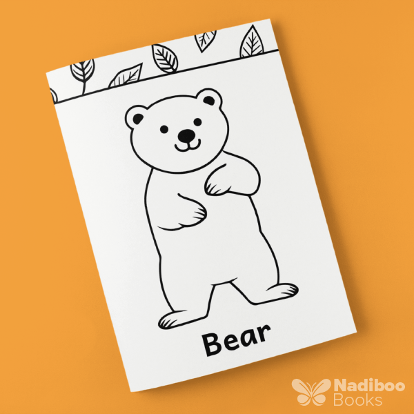 Toddler Colouring Page Bear on Orange@2x-min Toddler Colouring Page Bear on Orange