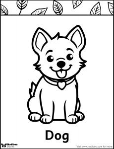 Free Dog Colouring Page 1 Ages 1-3 - Nadiboo Books